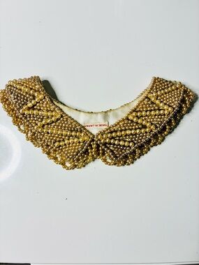 VTG Made in Japan Pearl Beaded Collar Necklace Cream Pearl Statement Choker 15”